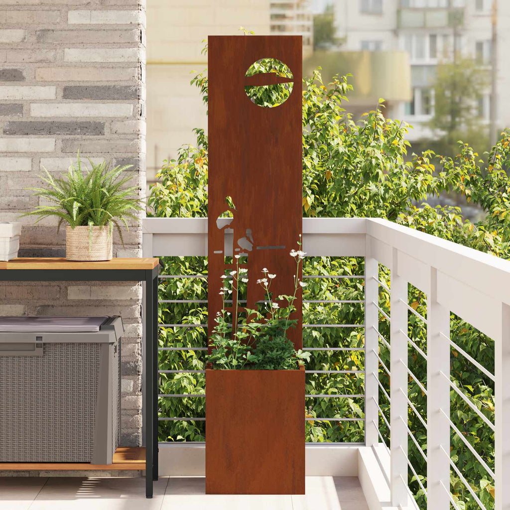 Vidaxl tuin privacy screen roestig 32 x 32 x 150 cm cortenstaal