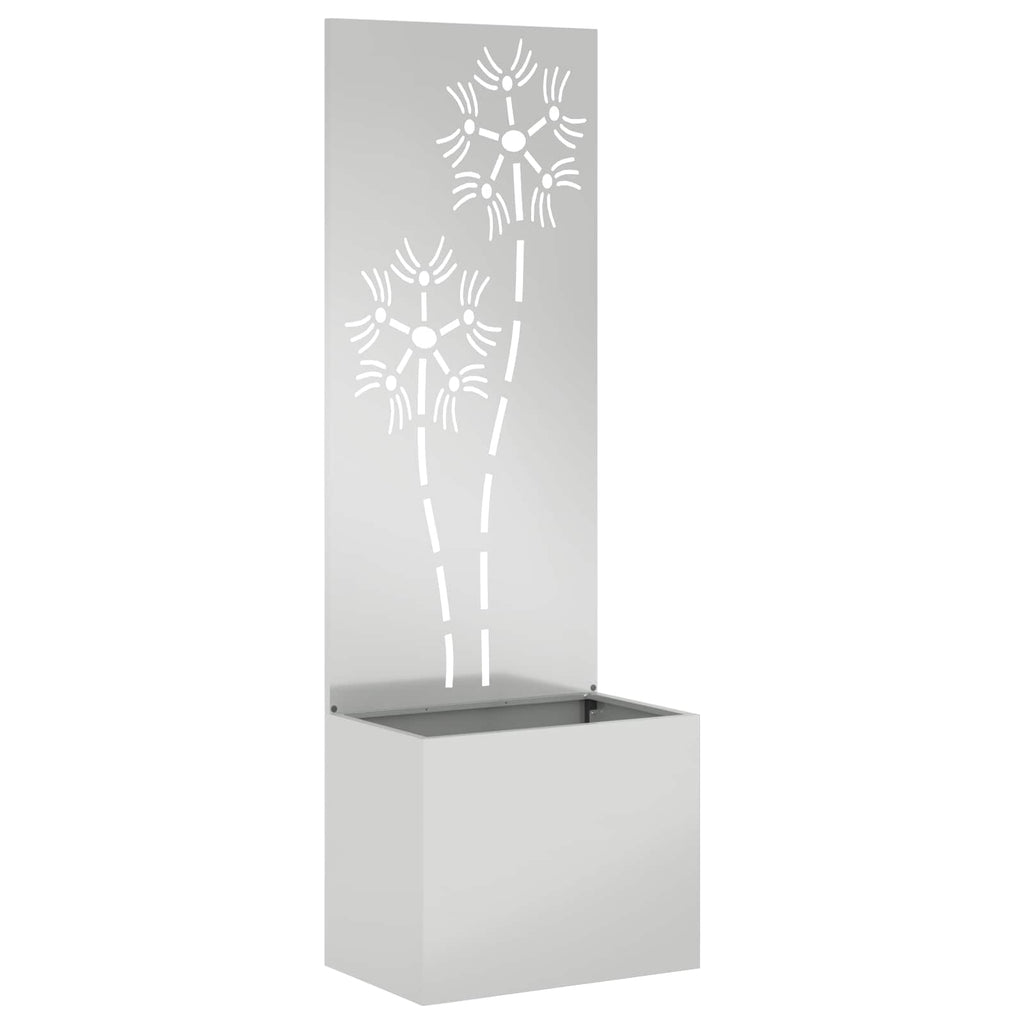 Vidaxl tuin privacy screen bloemen zilver 50 x 32 x 150 cm