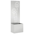 Vidaxl tuin privacy screen bloemen zilver 50 x 32 x 150 cm