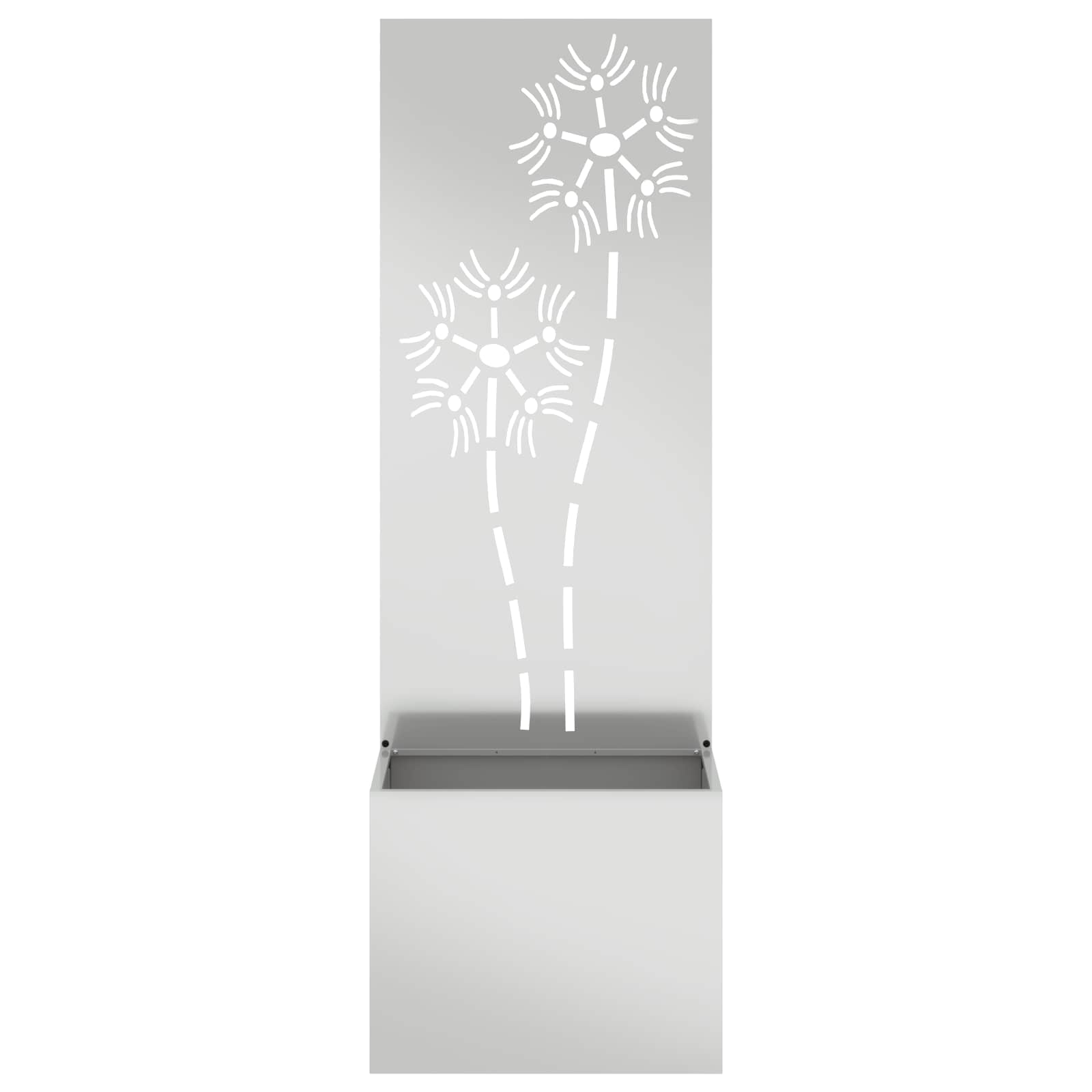 Vidaxl tuin privacy screen bloemen zilver 50 x 32 x 150 cm