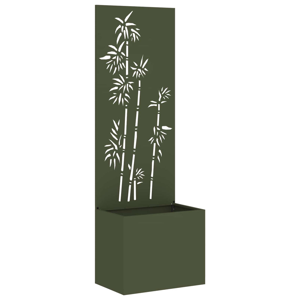 Vidaxl tuin privacy screen olijfgroen 50 x 140 cm koudgewalst staal