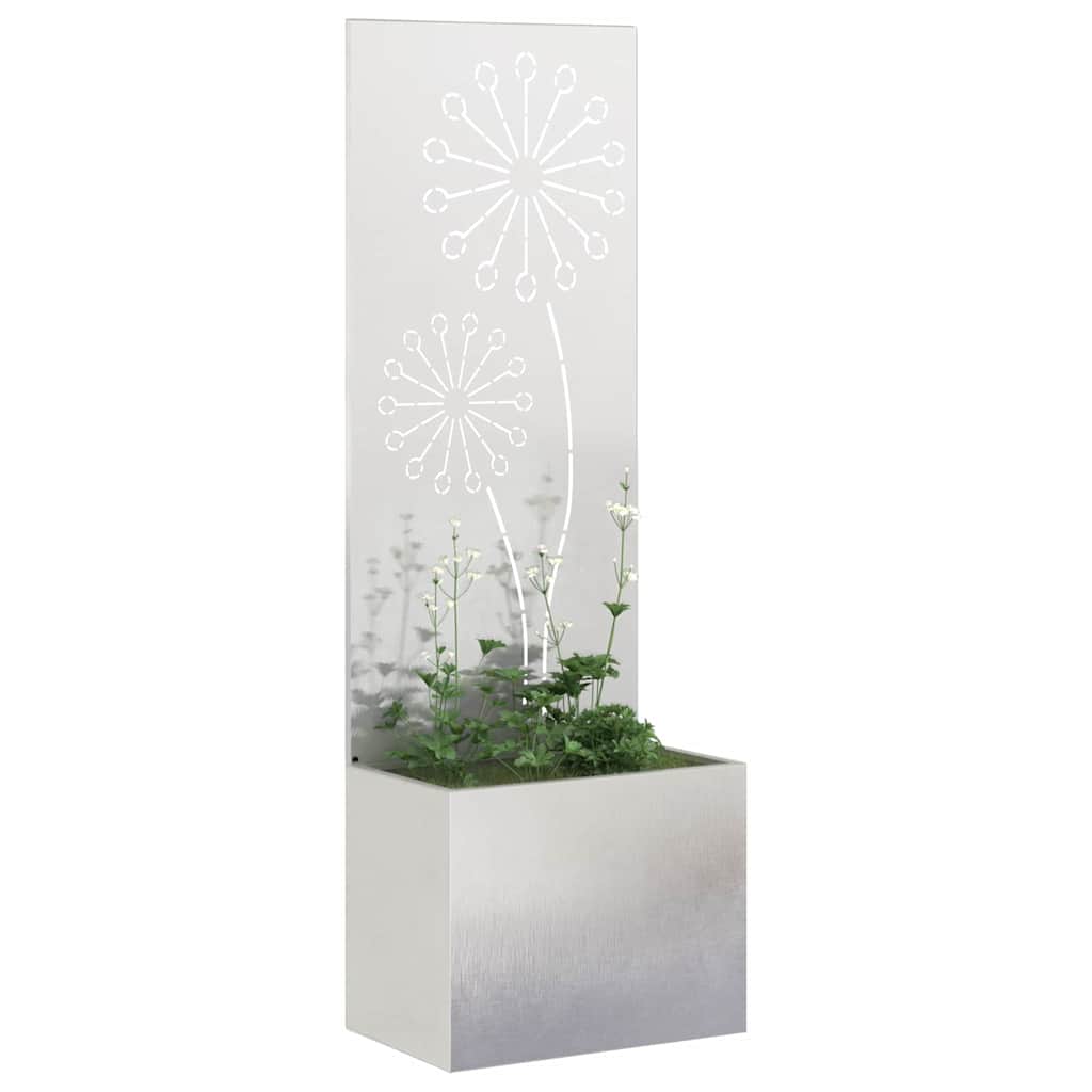 Vidaxl tuin privacy screen fretwerk zilver 50 x 140 cm roestvrij staal