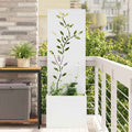 Vidaxl tuin privacy screen bloemen wit 50 x 140 cm koudgewalst staal