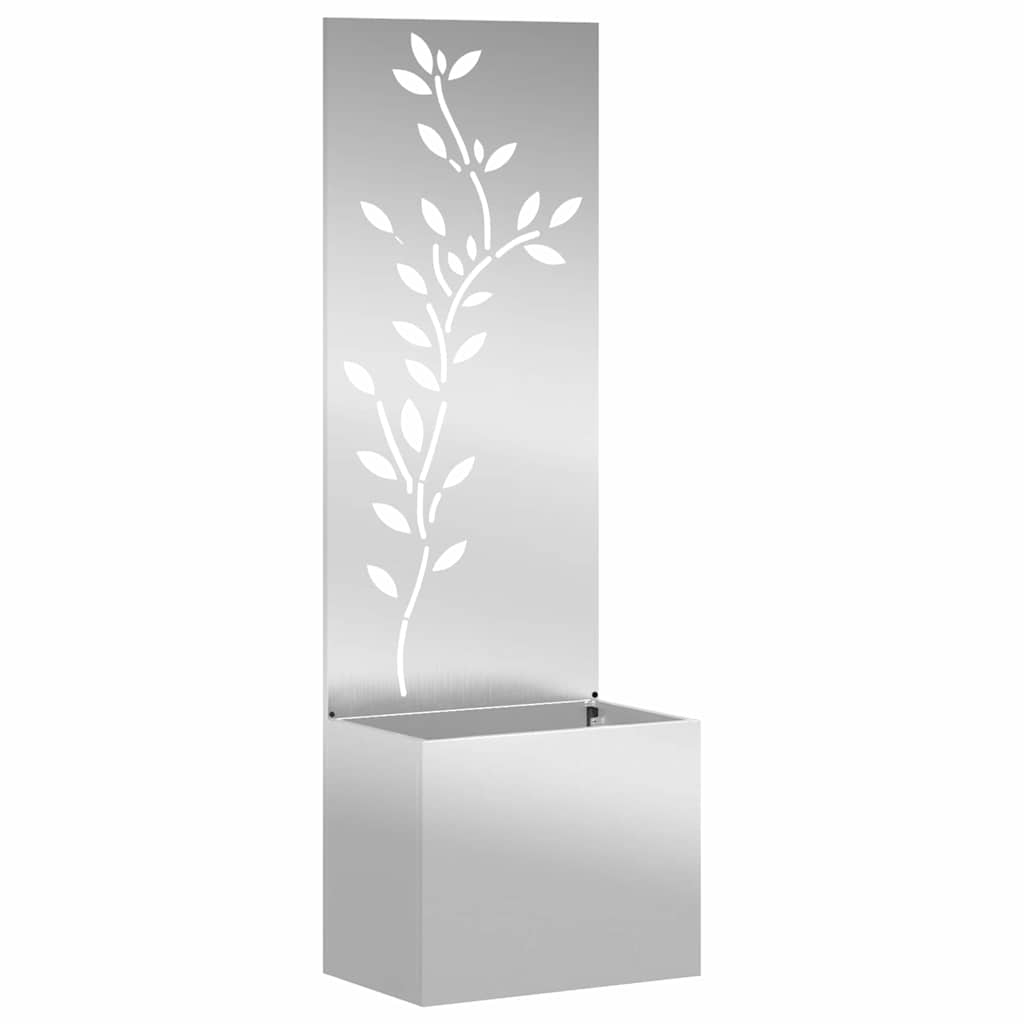 Vidaxl tuin privacy screen bloemen zilver 50 x 32 x 150 cm