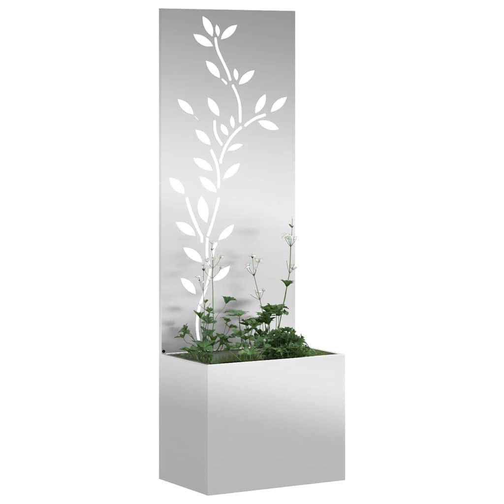 Vidaxl tuin privacy screen bloemen zilver 50 x 32 x 150 cm