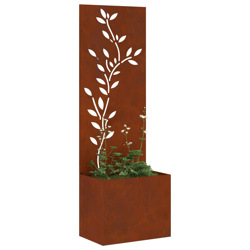 Vidaxl tuin privacy screen bloemen roestig 50 x 140 cm cortenstaal