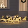 Vidaxl led rendieren 7 pcs goud stof