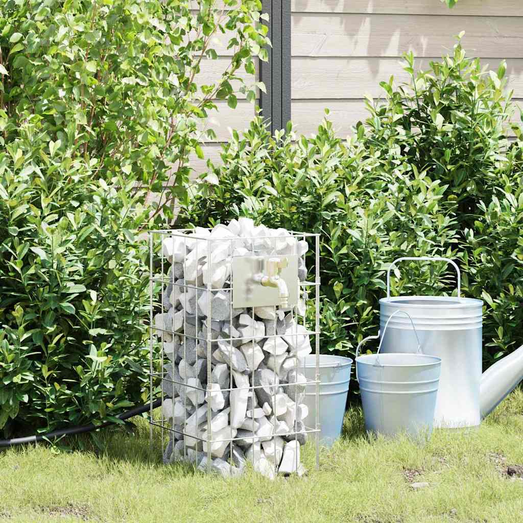 Vidaxl gabion kraan 4 st zilver 25 x 25 x 50 cm gegalvaniseerd staal