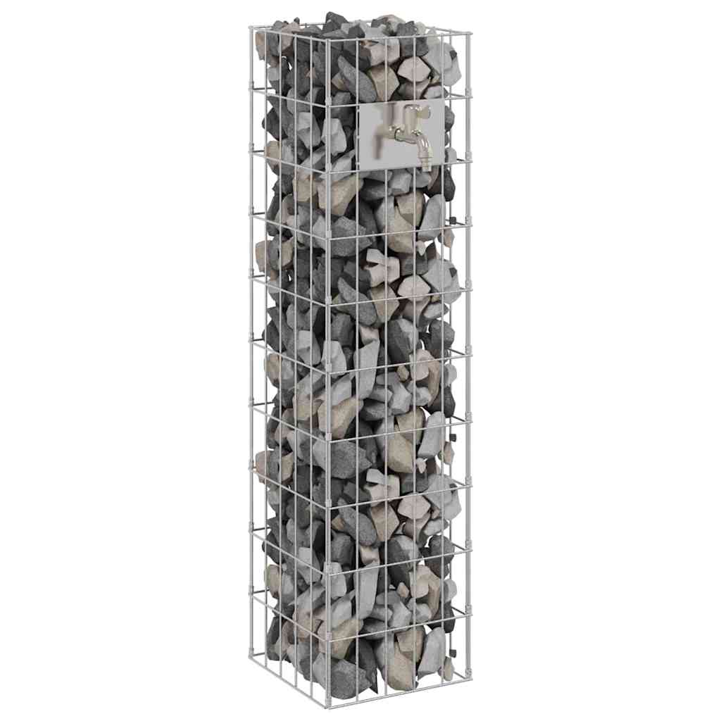 Vidaxl gabion kraan 4 st zilver 25 x 25 x 100 cm gegalvaniseerd staal