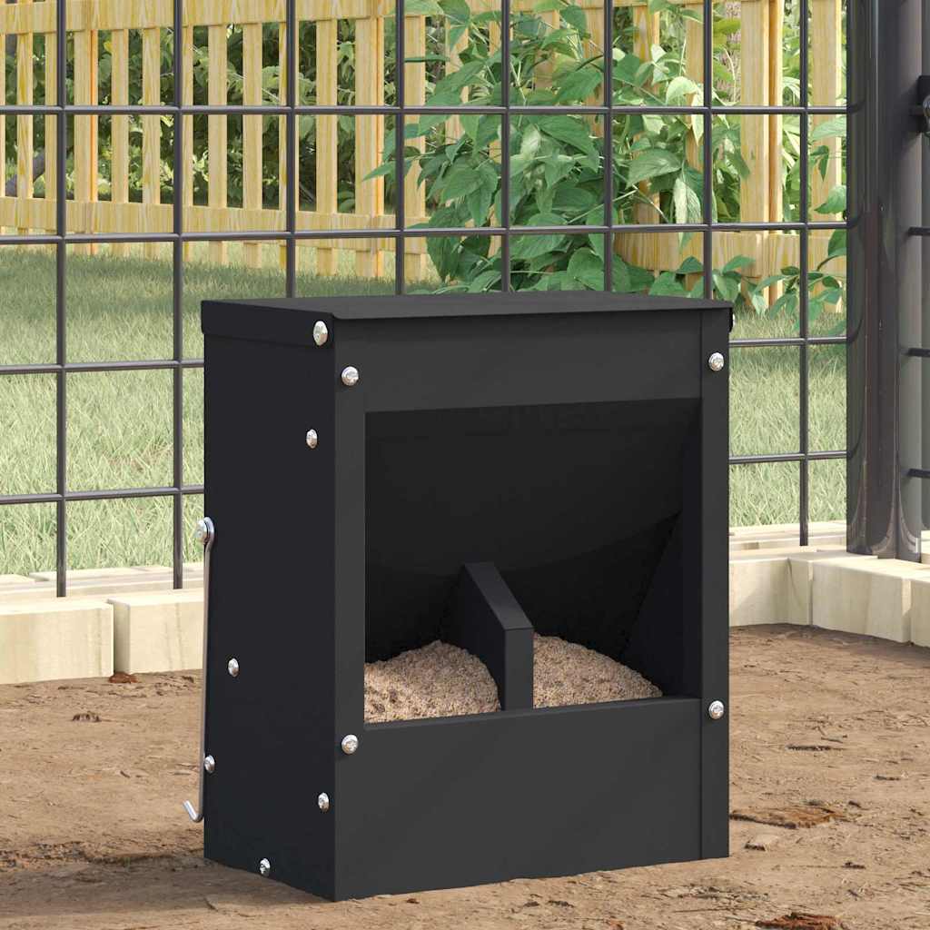 Vidaxl konijnenvoer zwart 20 x 12,5 x 25 cm 3 kg koudgewalst staal