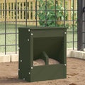 Vidaxl konijnenvoer olijf groen 20 x 12,5 x 25 cm koudgewalst staal