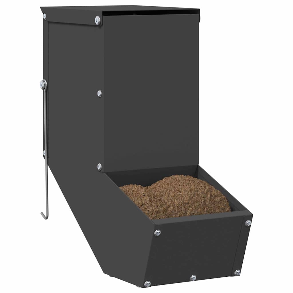 Vidaxl konijnenvoer zwart 12,5 x 26 x 28,5 cm 1 kg koudgewalst staal
