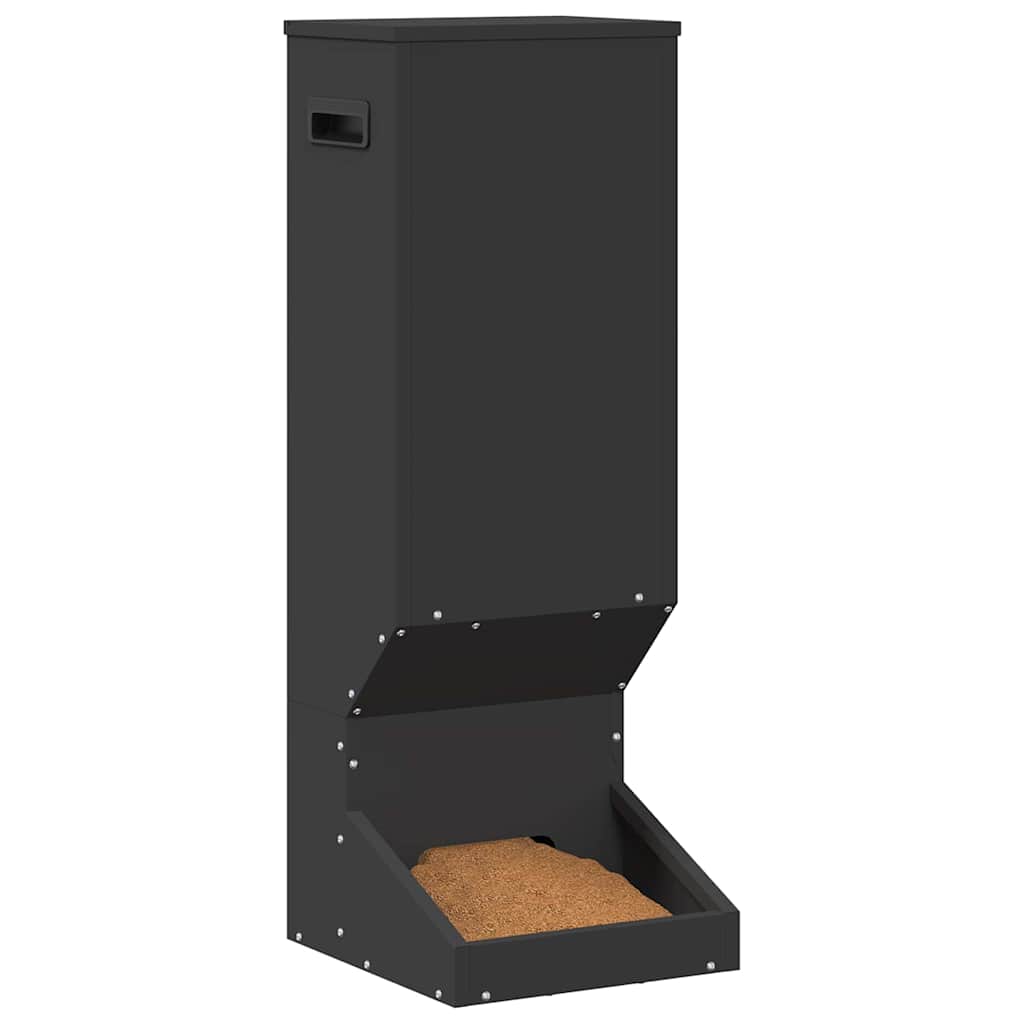 Vidaxl hertenvoerbak zwart 28 x 30 x 80 cm 3 kg koudgewalst staal