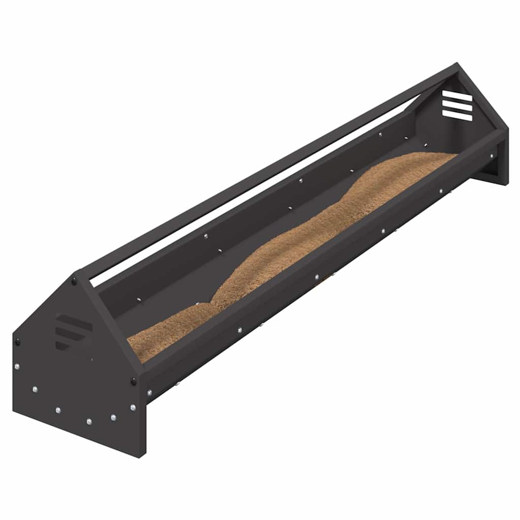 Vidaxl kippen voederbak zwart 108 x 20,5 x 20 cm 5 kg