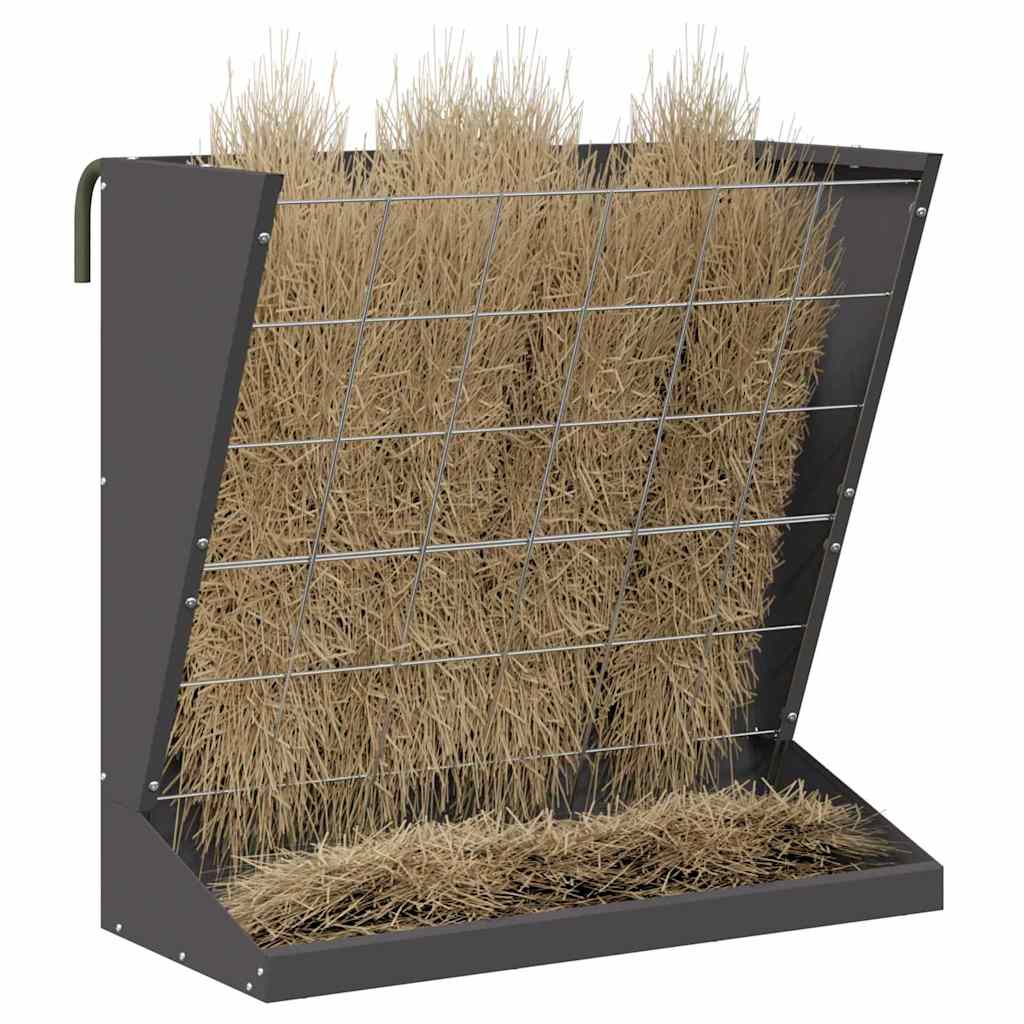 Vidaxl hooi feeder zwart 71 x 33 x 70 cm 5 kg koudgewalst staal