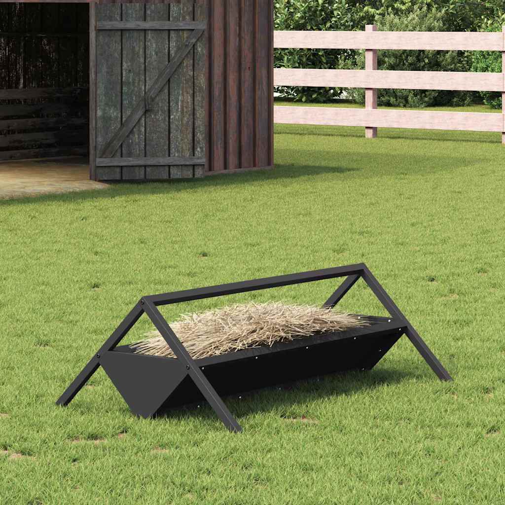 Vidaxl voederbak voor vee zwart 111 x 76 x 38 cm 10 kg