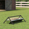 Vidaxl voederbak voor vee zilver 111 x 76 x 38 cm gegalvaniseerd staal