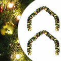 Vidaxl kerstkrans met 600 led 2 pcs groen pvc