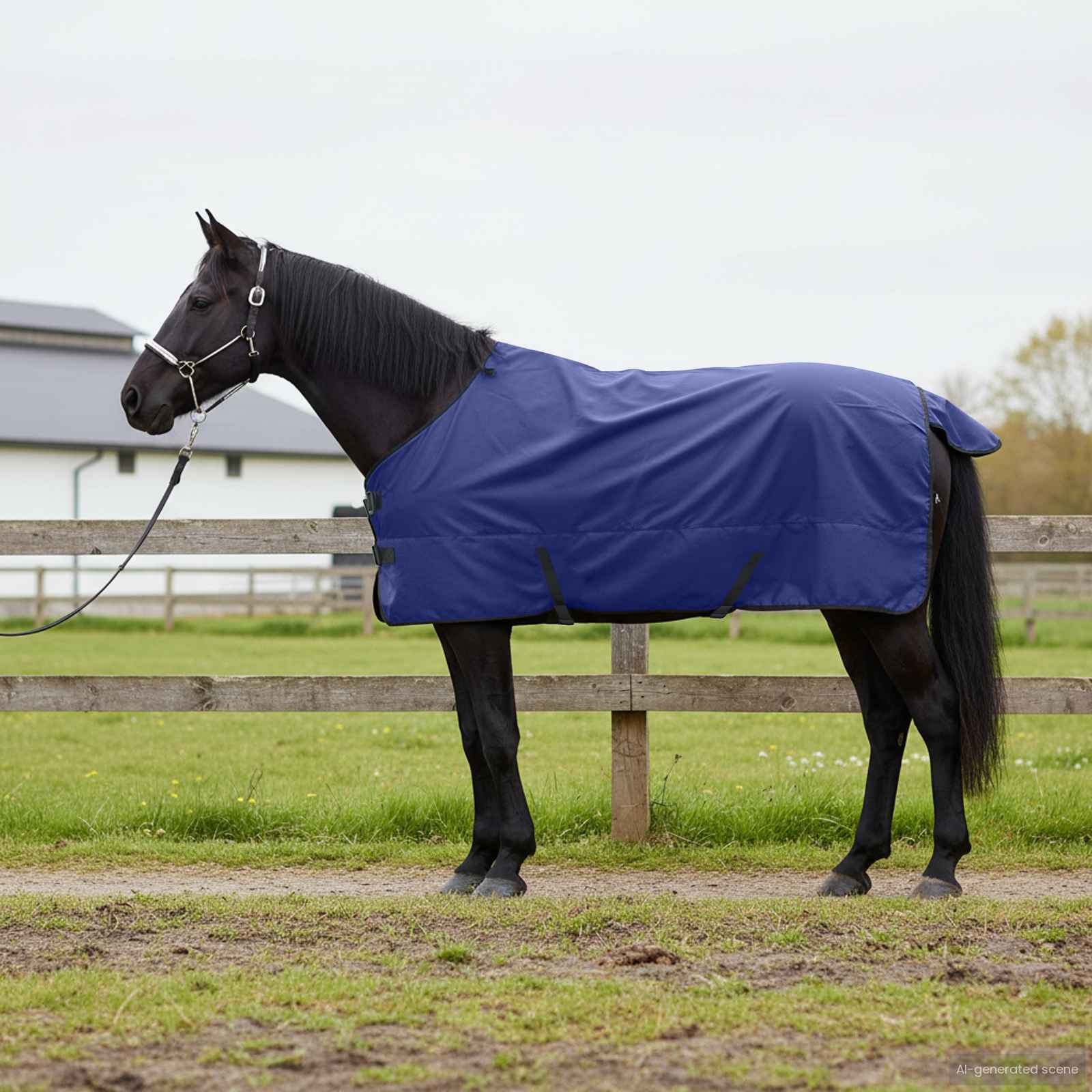 Vidaxl paardendeken donkergroen en zwart 105 cm polyester