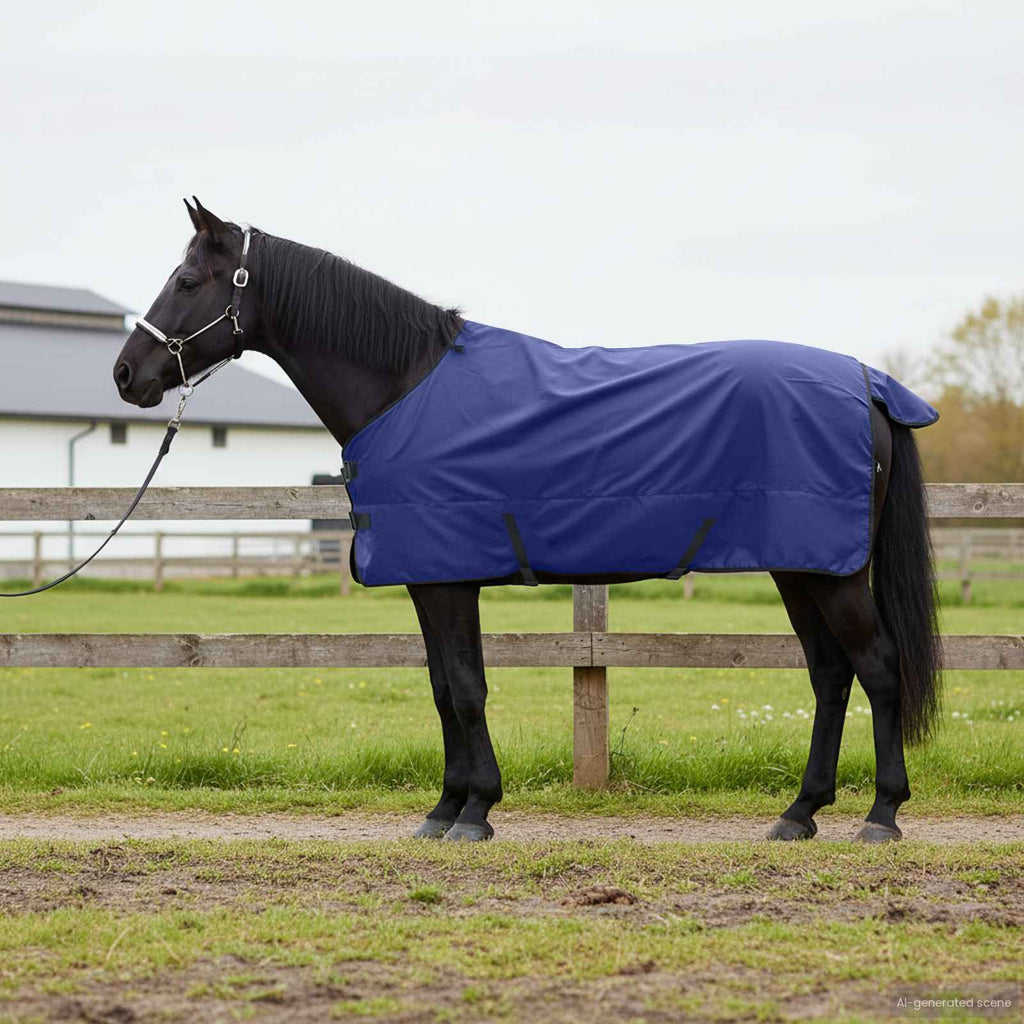 Vidaxl paardendeken donkergroen en zwart 135 cm polyester