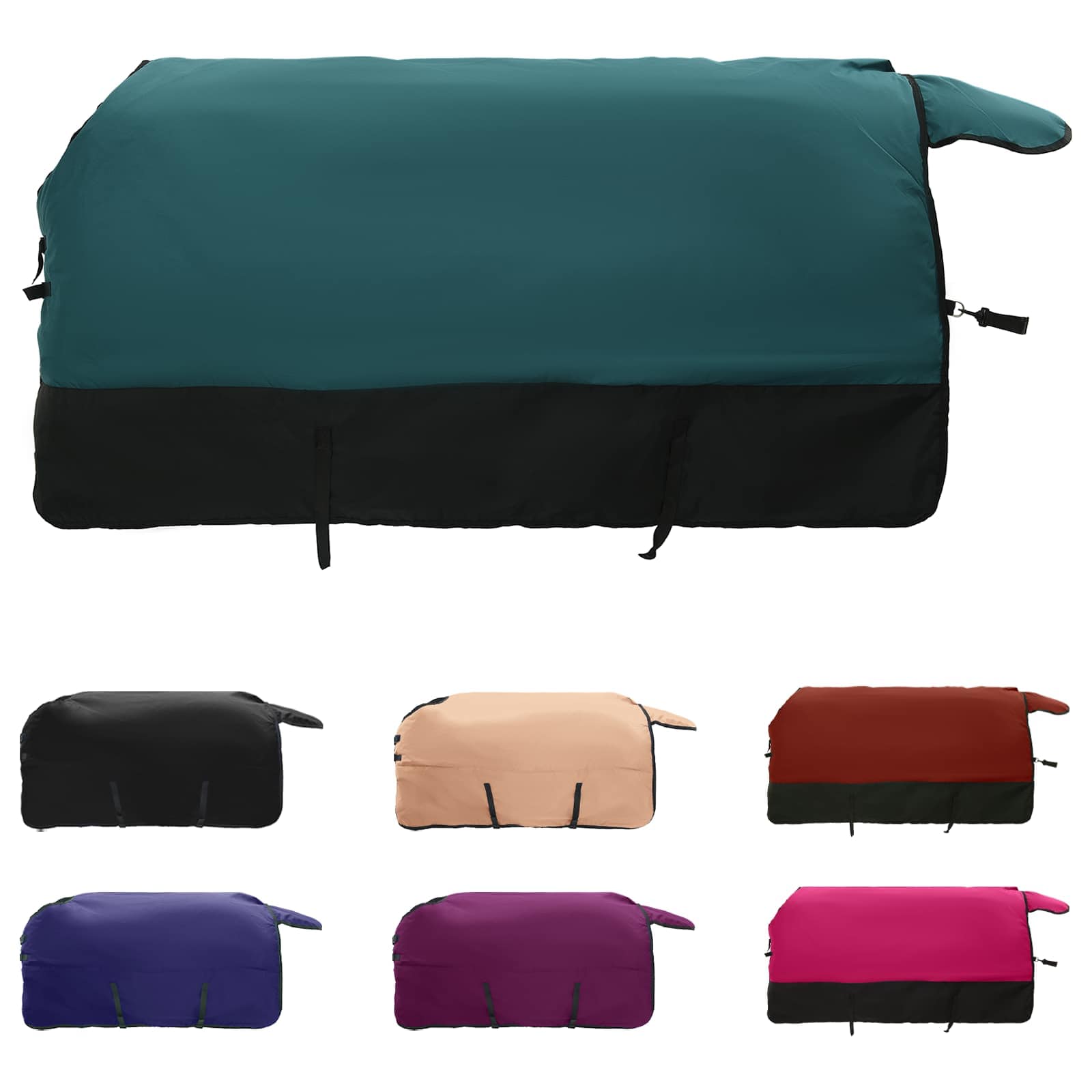 Vidaxl paardendeken donkergroen en zwart 105 cm polyester