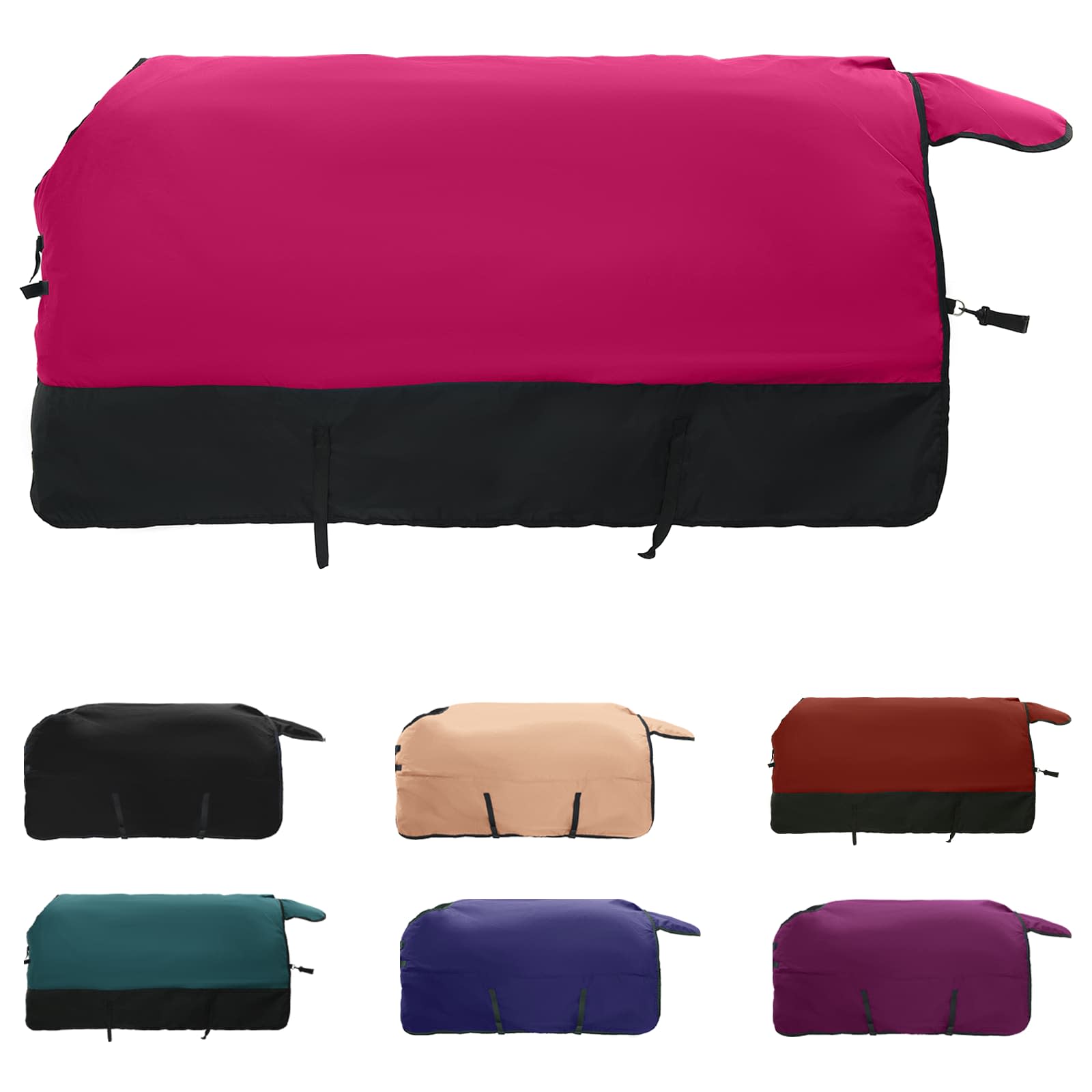 Vidaxl paardendeken roze en zwart 165 cm polyester