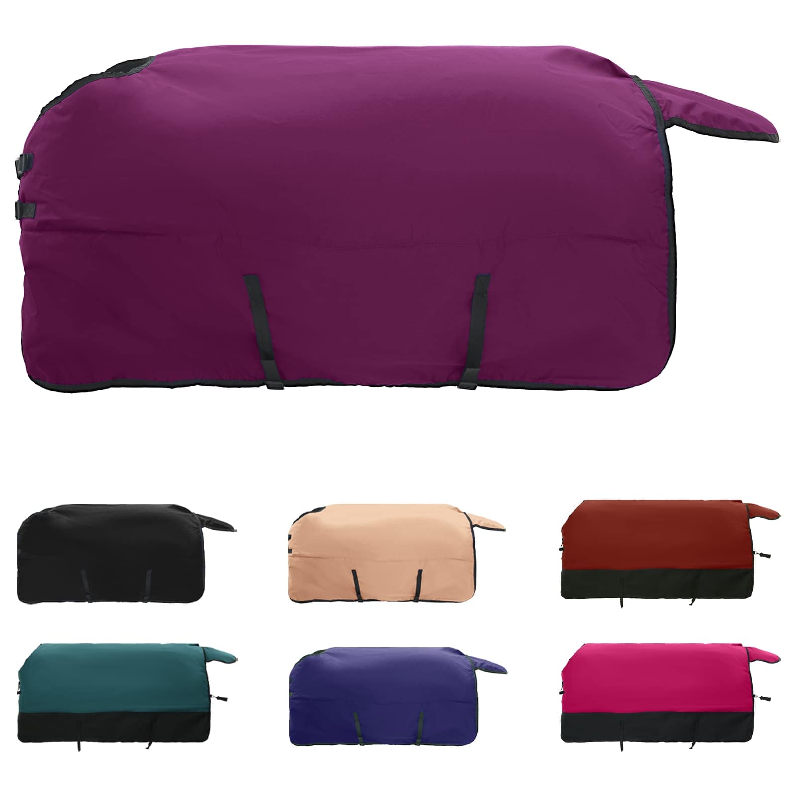Vidaxl paardendeken donkergroen en zwart 95 cm polyester