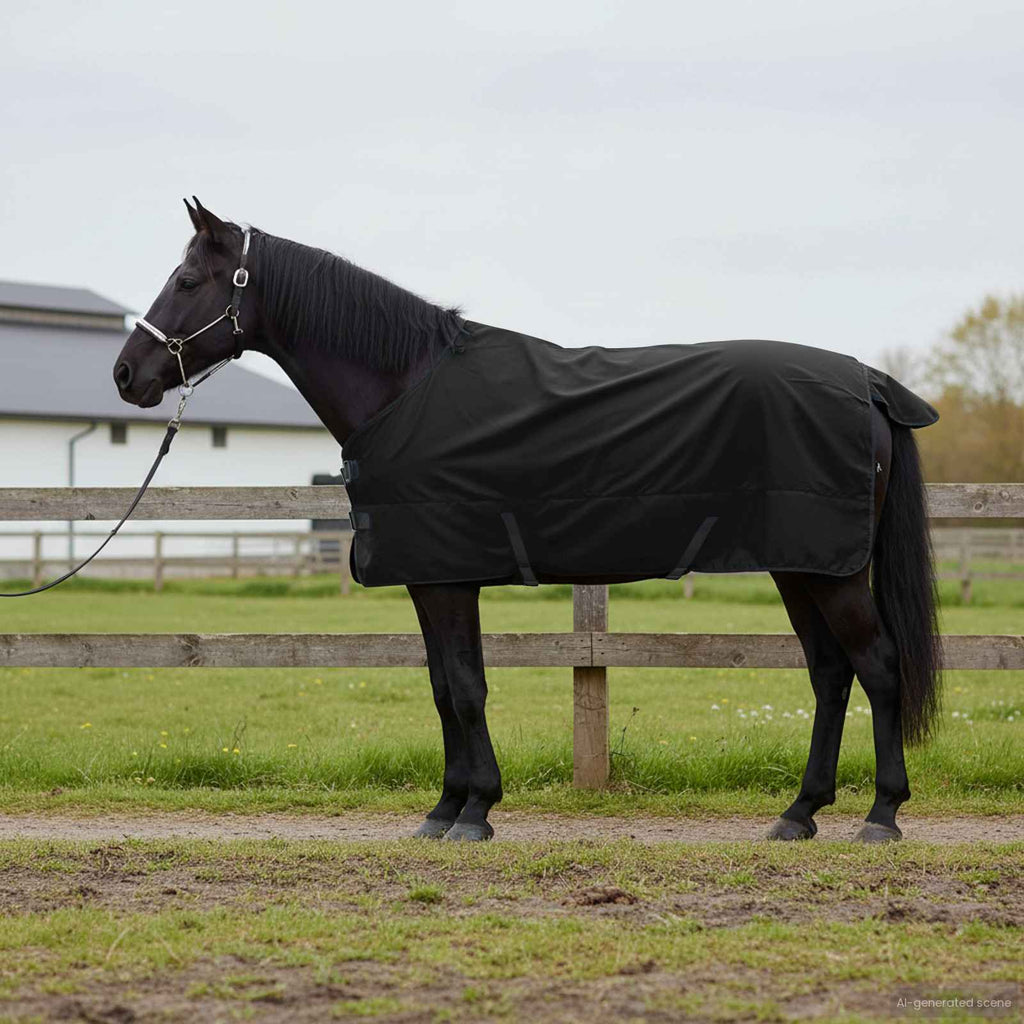 Vidaxl paardendeken donkergroen en zwart 75 cm polyester