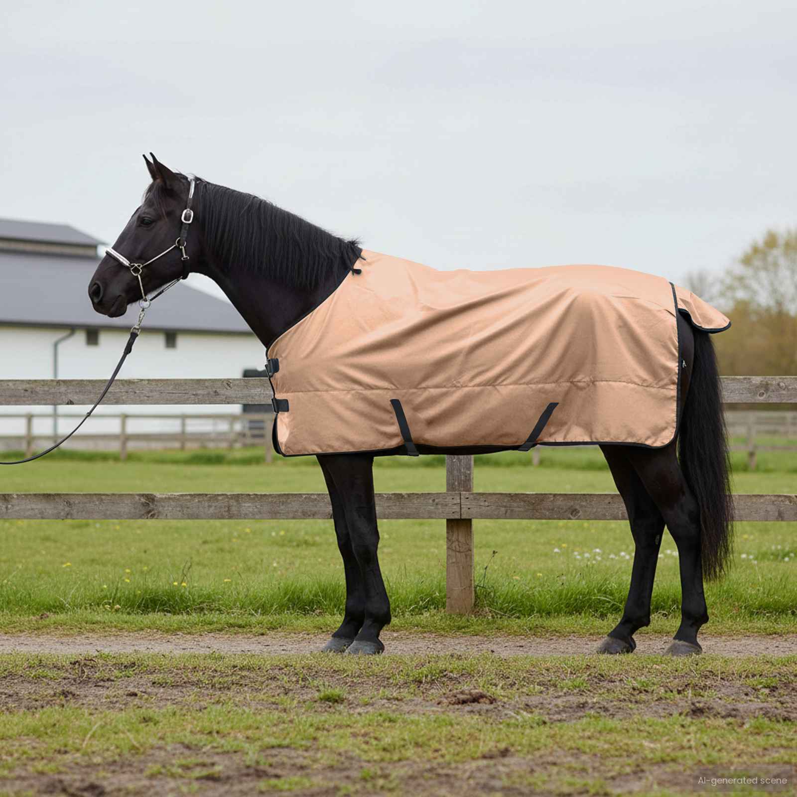 Vidaxl paardendeken cappuccino 155 cm polyester