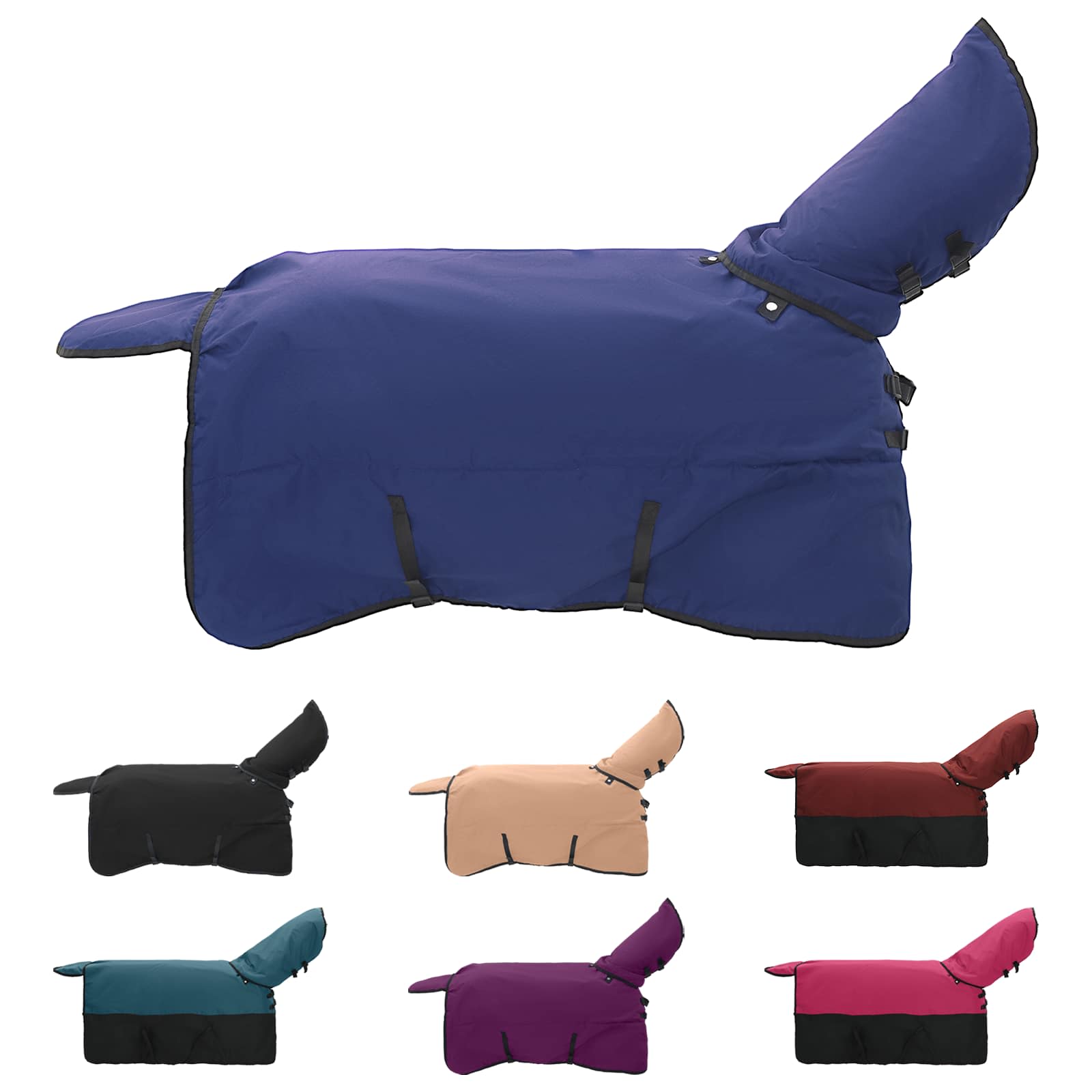 Vidaxl paardendeken donkergroen en zwart 145 cm polyester
