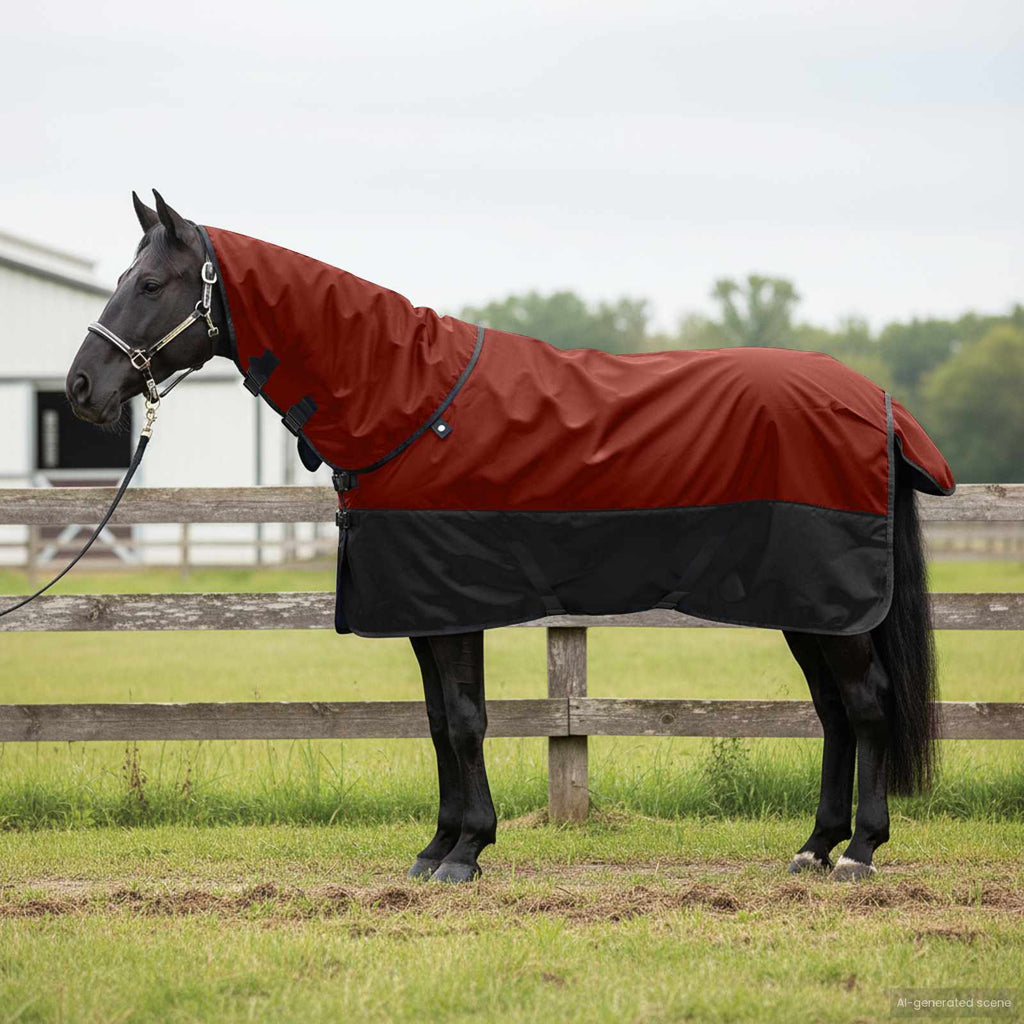 Vidaxl paardendeken donkergroen en zwart 75 cm polyester