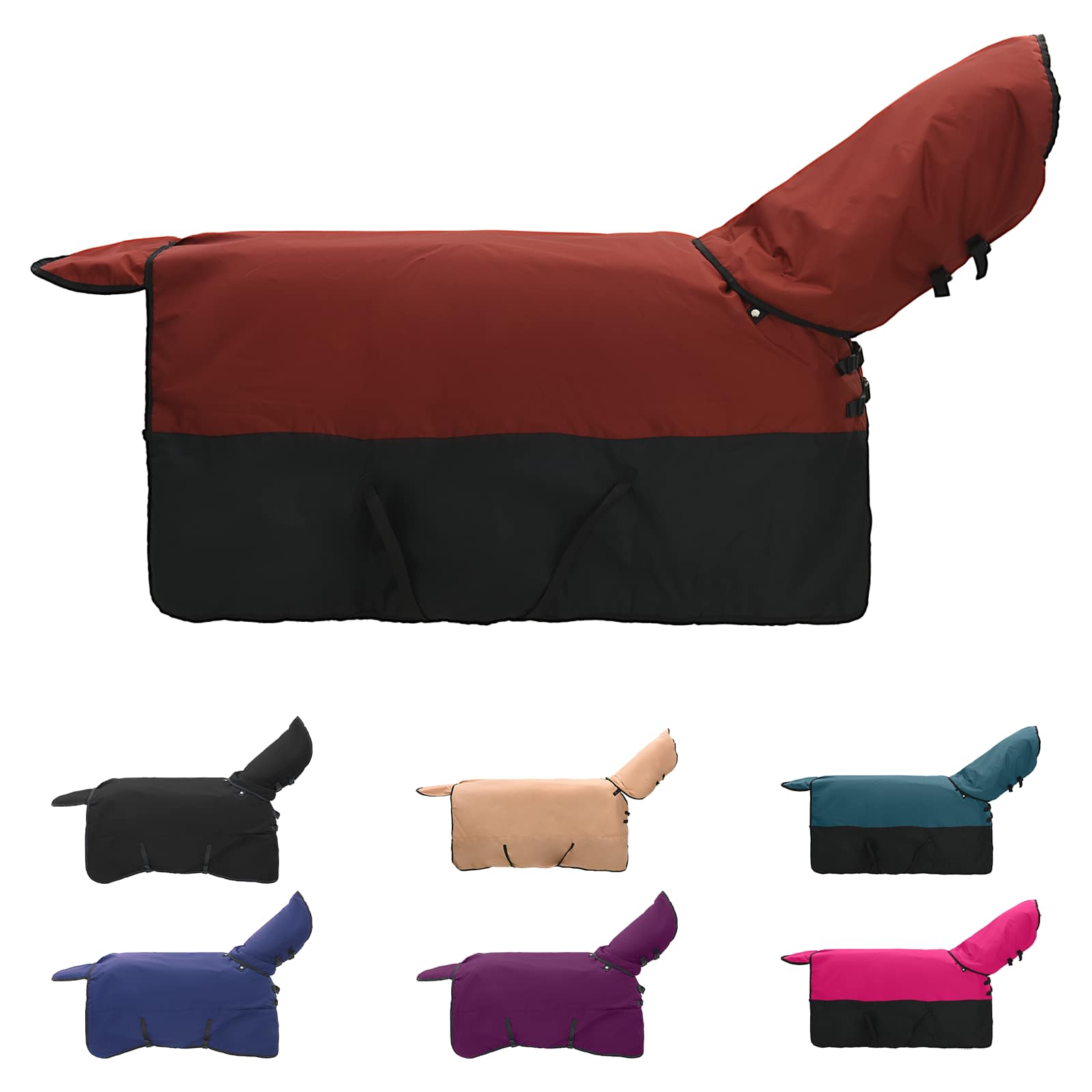 Vidaxl paardendeken donkergroen en zwart 75 cm polyester