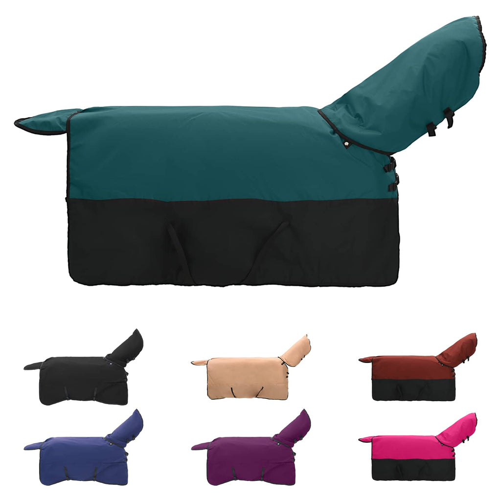 Vidaxl paardendeken donkergroen en zwart 85 cm polyester