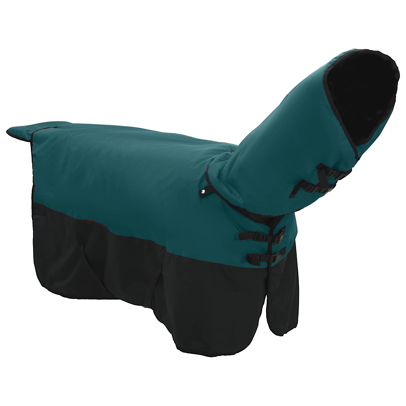 Vidaxl paardendeken donkergroen en zwart 95 cm polyester