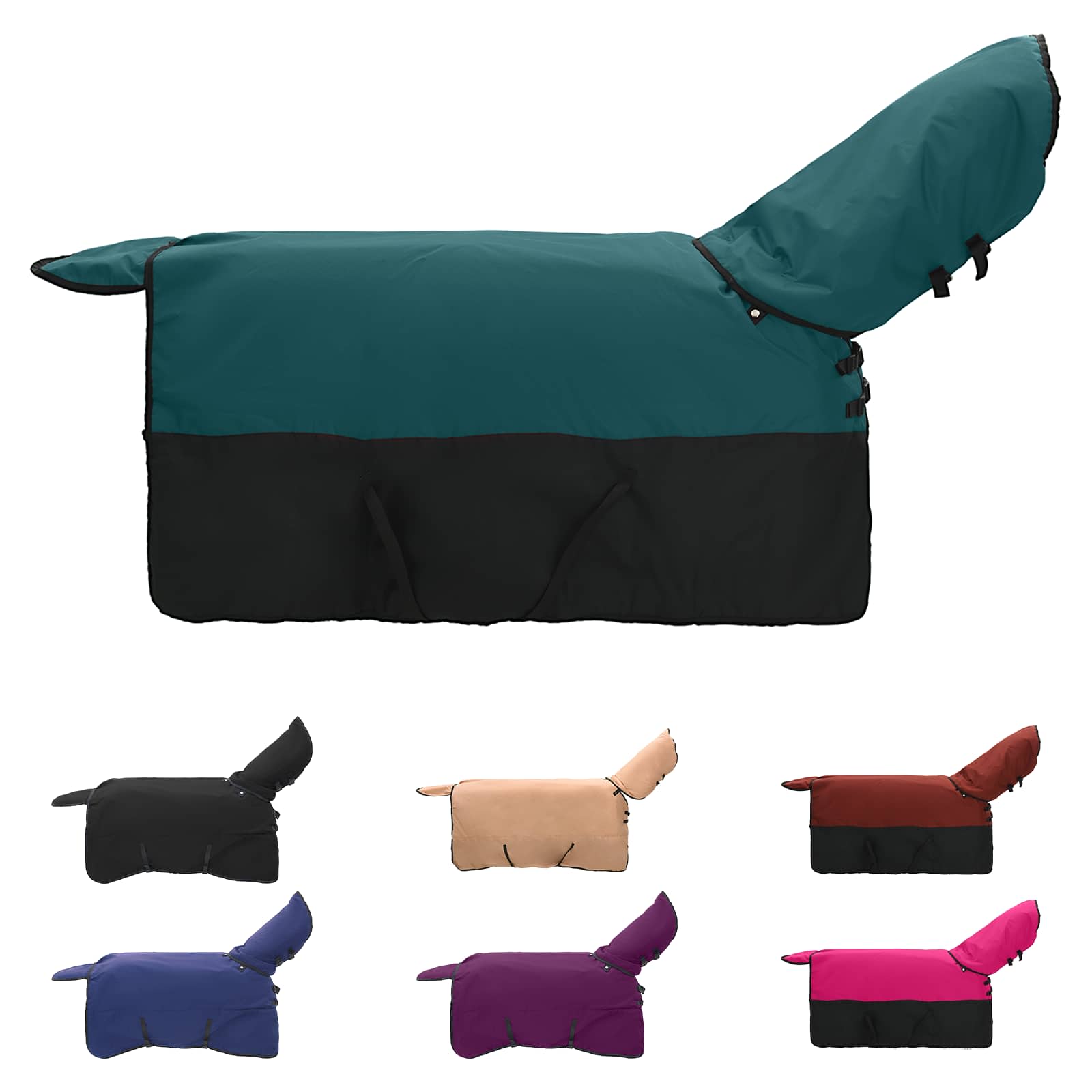 Vidaxl paardendeken donkergroen en zwart 125 cm polyester