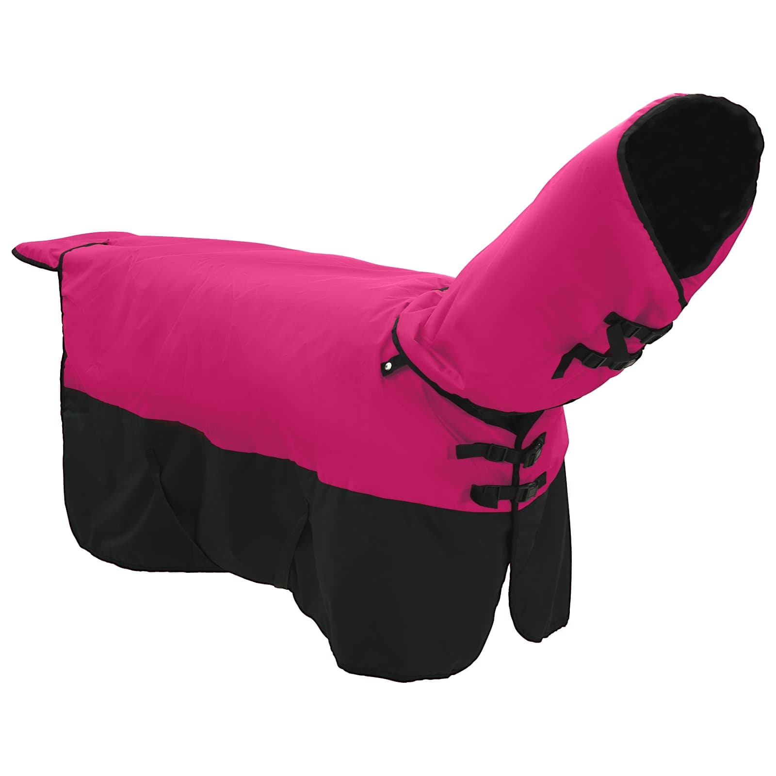 Vidaxl paardendeken roze en zwart 125 cm polyester