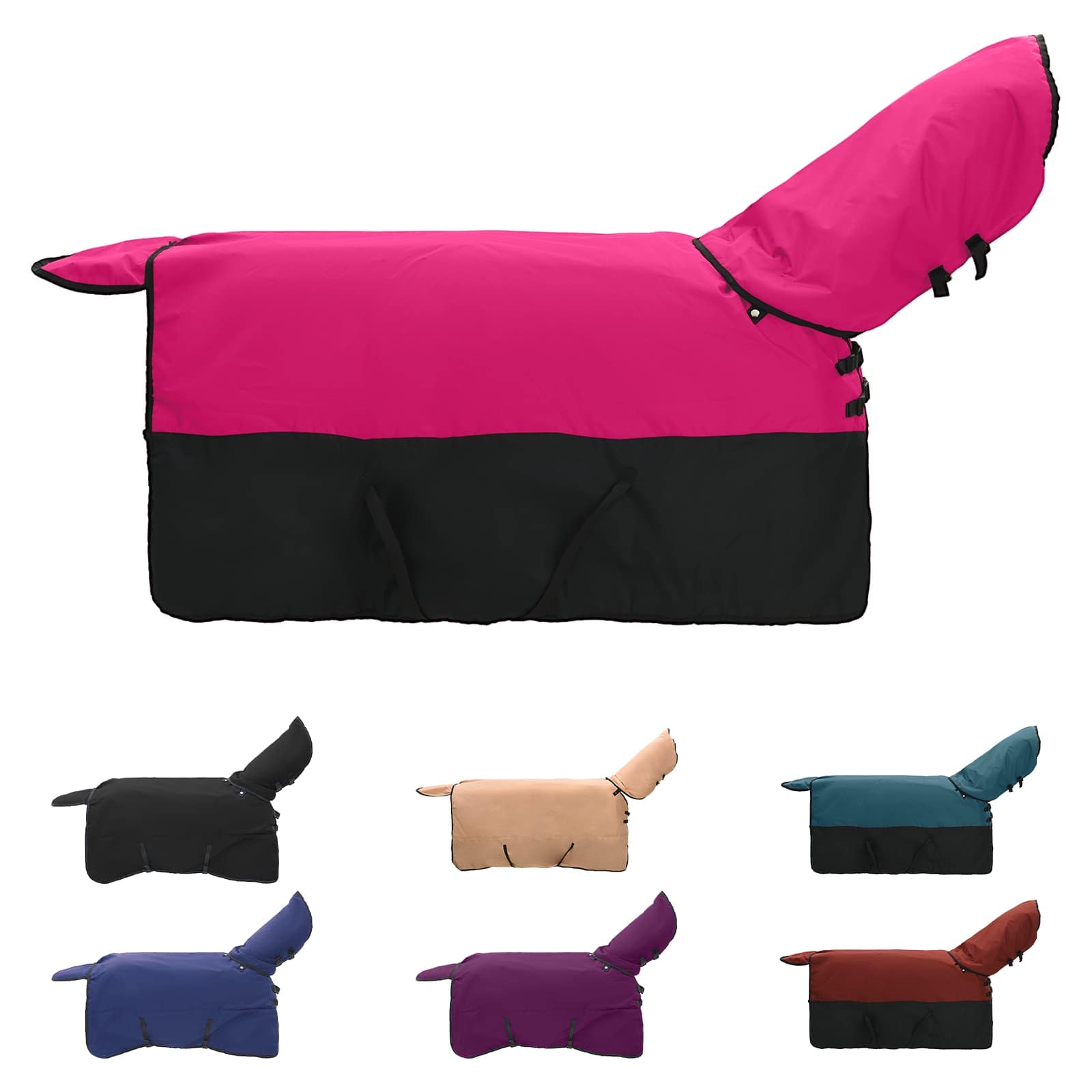 Vidaxl paardendeken roze en zwart 145 cm polyester