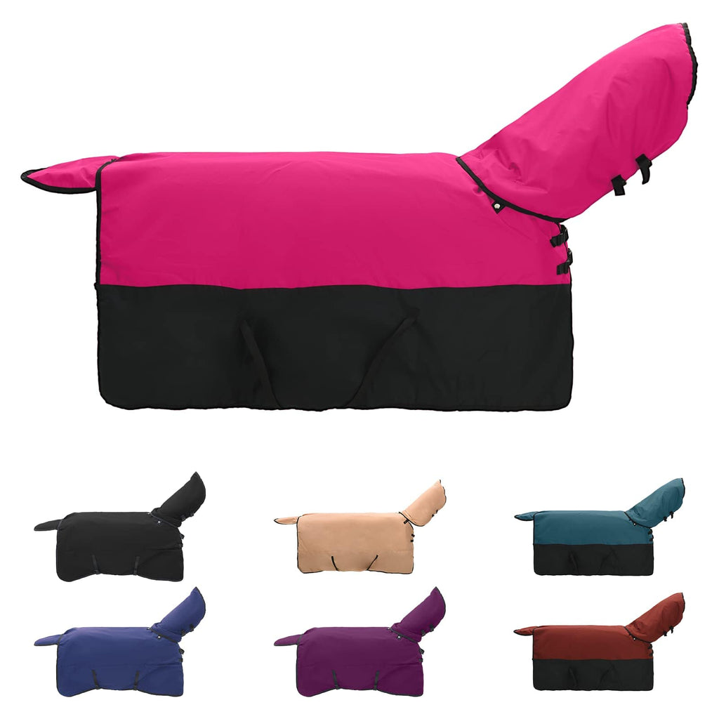 Vidaxl paardendeken roze en zwart 165 cm polyester