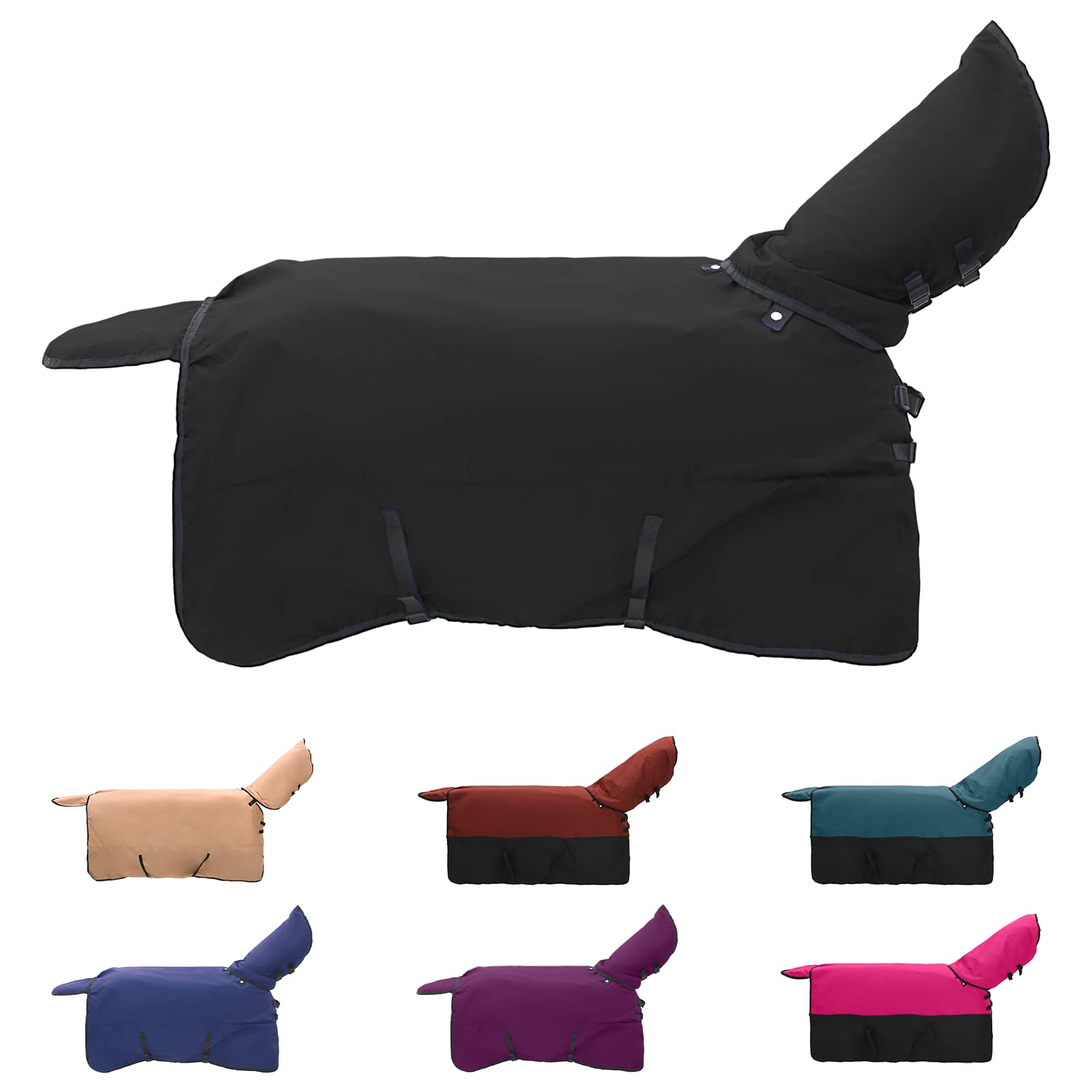 Vidaxl paardendeken donkergroen en zwart 75 cm polyester