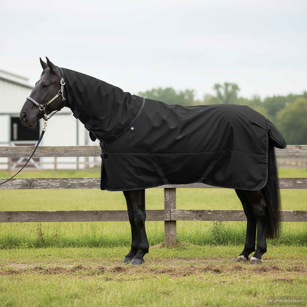 Vidaxl paardendeken donkergroen en zwart 105 cm polyester