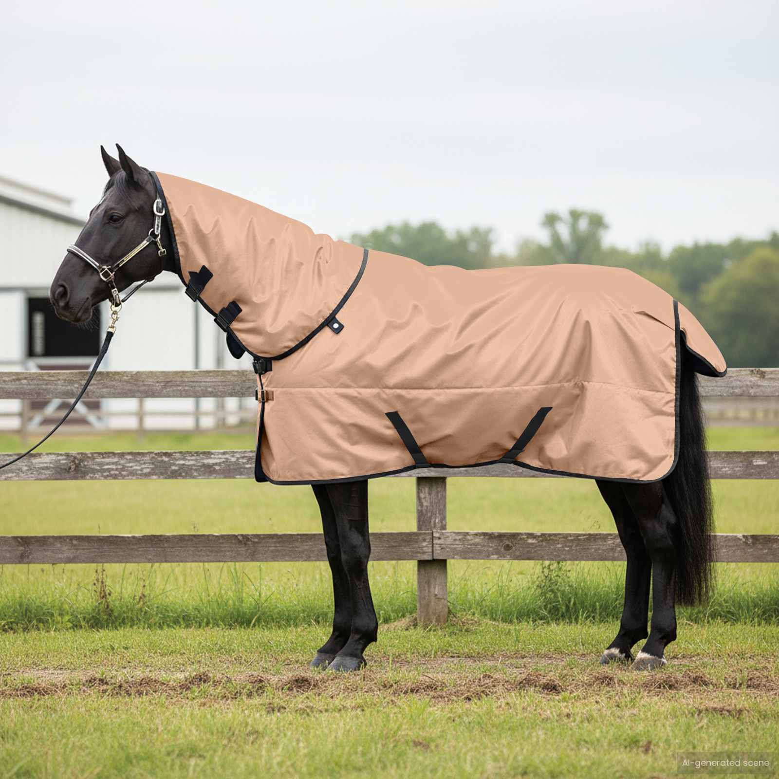 Vidaxl paardendeken cappuccino 75 cm polyester