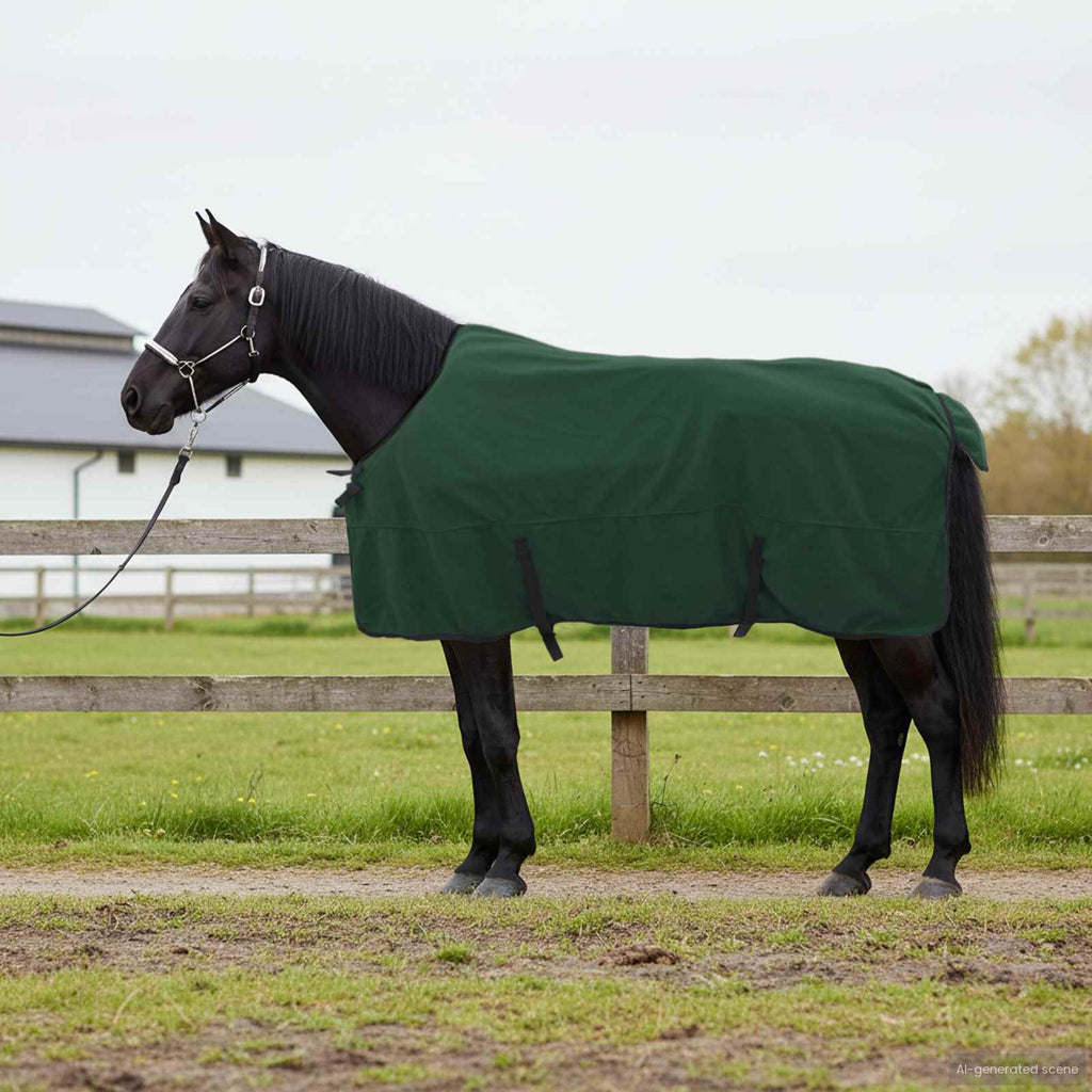 Vidaxl paardendeken donkergroen 165 cm polyester fleece