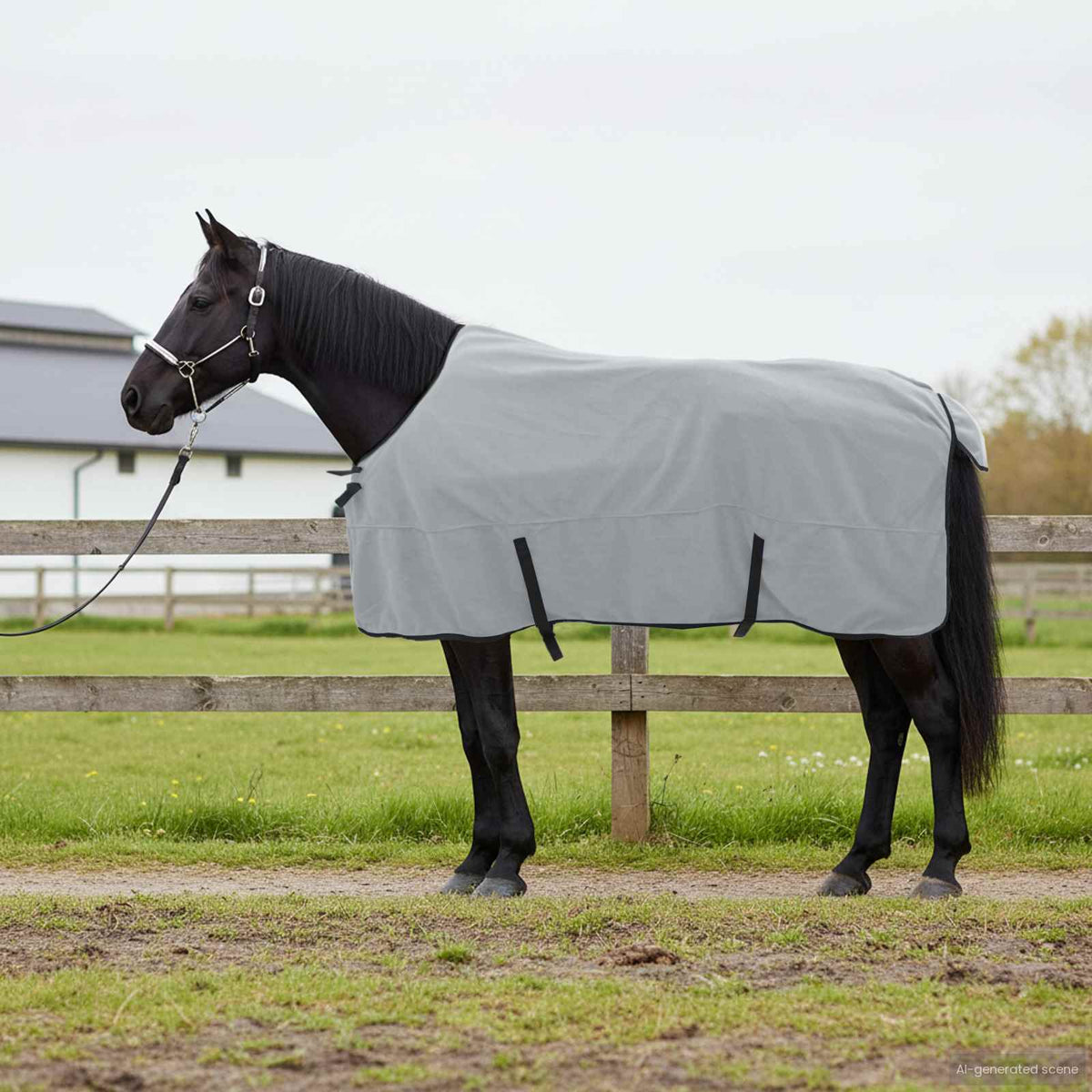 Vidaxl paardendeken lichtgrijs en roze 165 cm polyester fleece