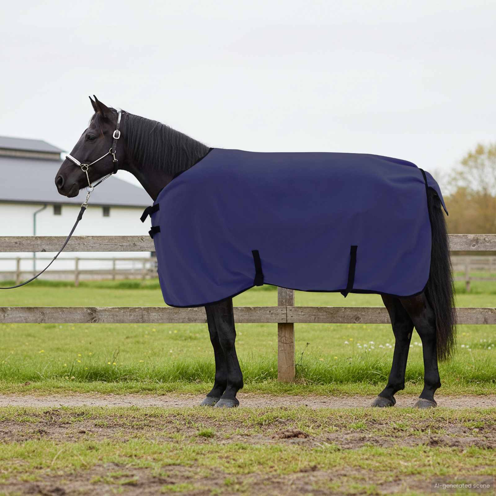 Vidaxl paardendeken marineblauw polyester