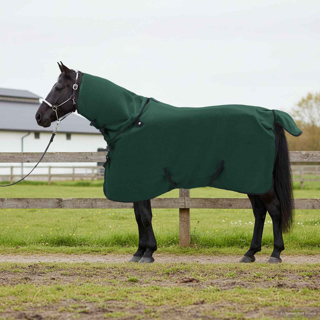 Vidaxl paardendeken donkergroen 105 cm polyester fleece