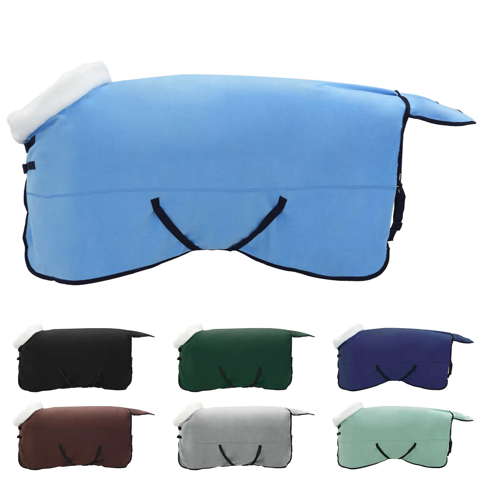 Vidaxl paardendeken volledige aqua 155 cm polar fleece