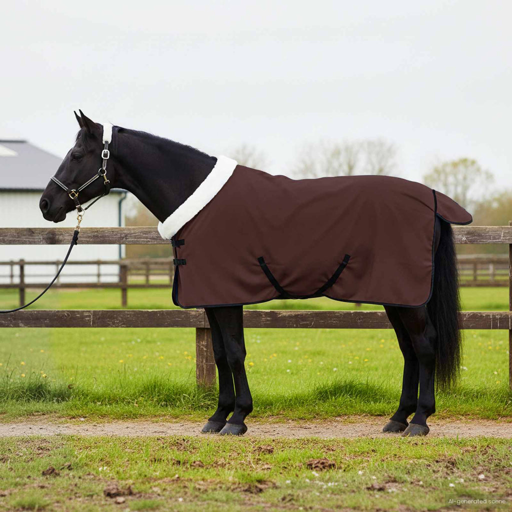 Vidaxl paardendeken volledig donkerbruin 85 cm polar fleece