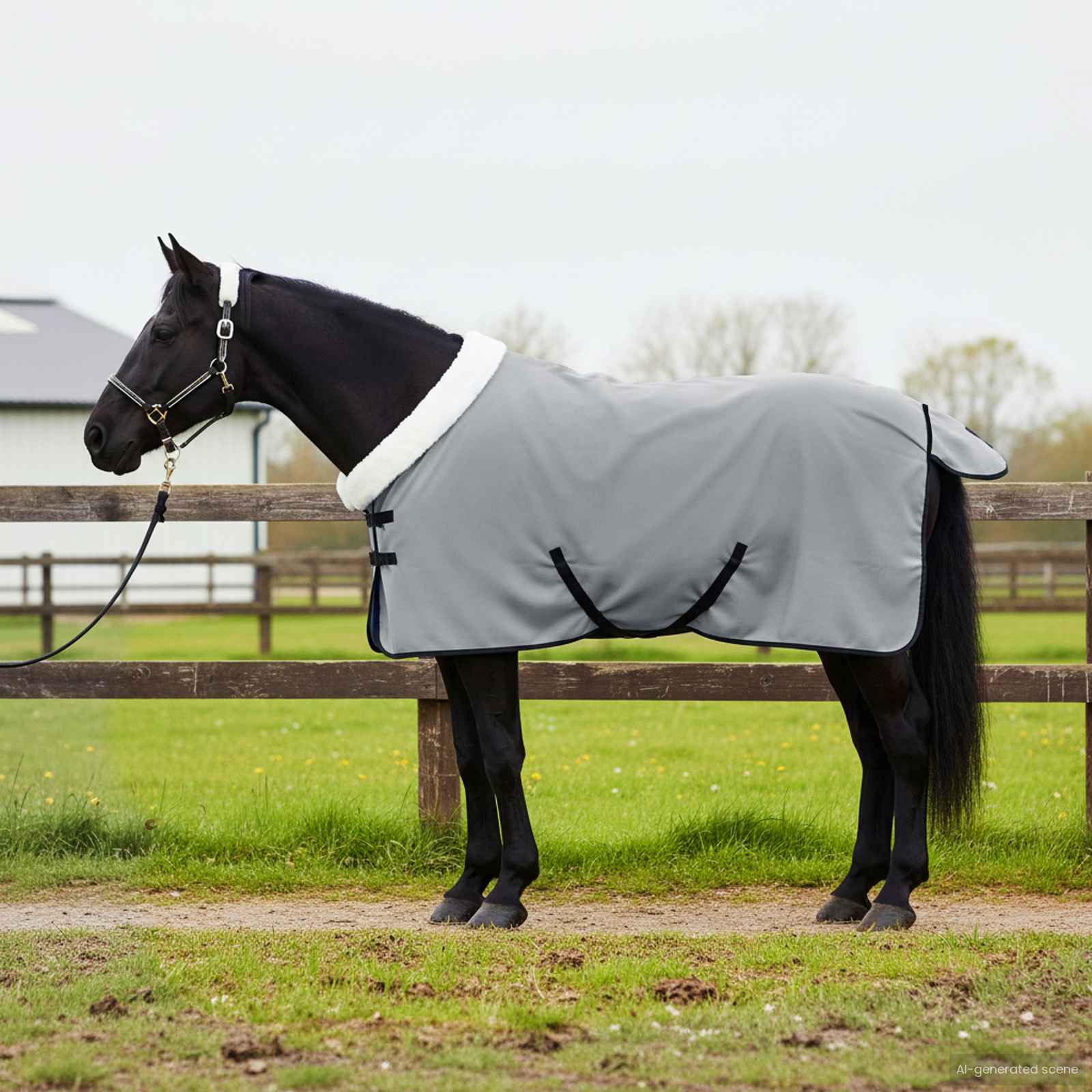 Vidaxl paardendeken volledig donkergroen 85 cm polar fleece