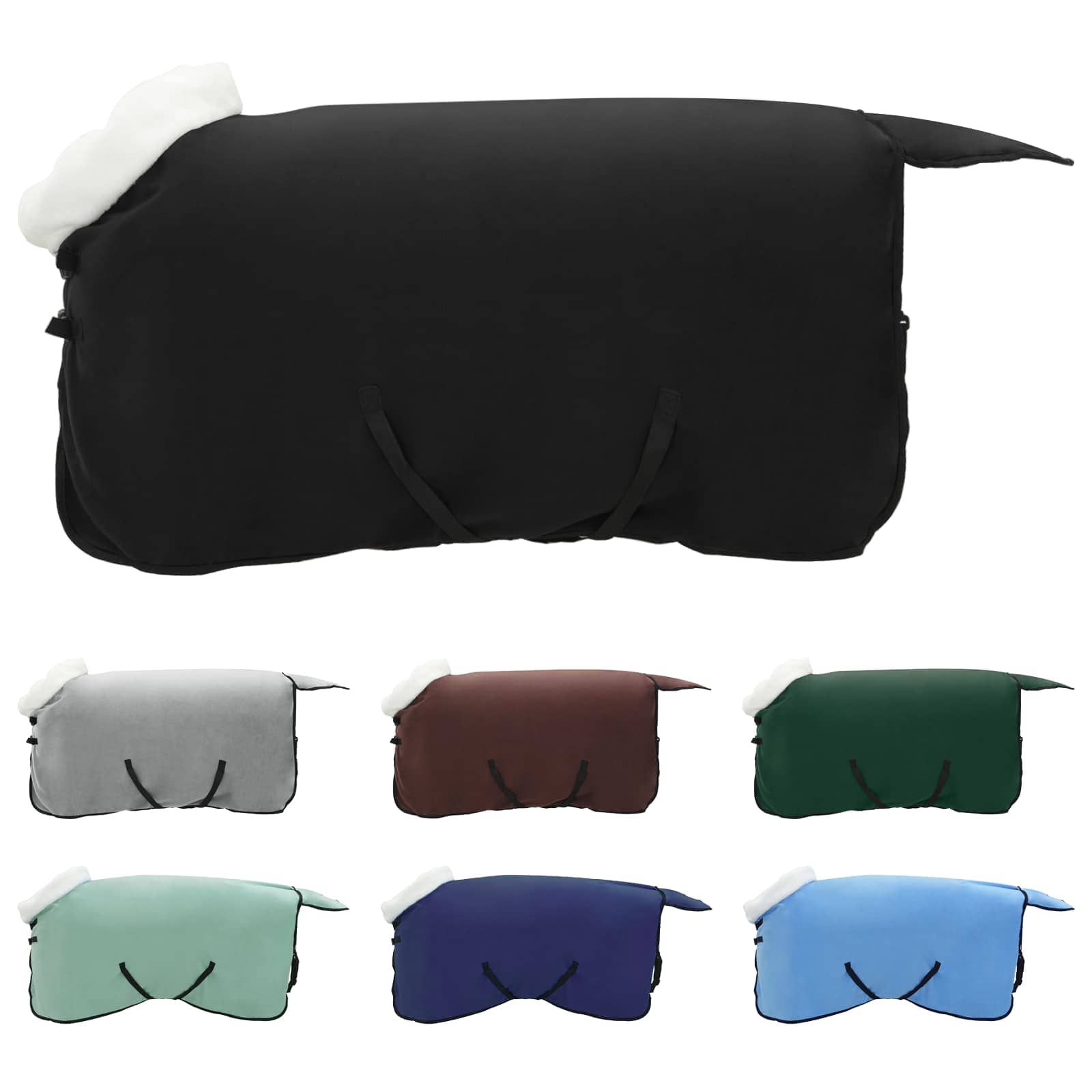 Vidaxl paardendeken zwart 115 cm polar fleece