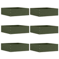 Vidaxl tuinrand 6 pcs olijf groen 40 x 40 x 13 cm staal